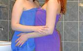 Nylon Passion 443128 Shower Time Two Girls Jump In The Shower In Their Pantyhose
