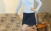 Nylon Passion 443135 Hose And Panty Hot Slut In Her Pantyhose, Skirt And Sweater
