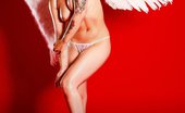 David Nudes 448871 Lola Fallen Angel Tattooed Girl Strips Out Of Her Thong While Wearing Angel Wings...
