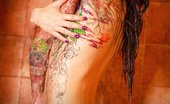 David Nudes 448904 Envy Spray On Me Dangerous Tattoo Babe Gets Bare And Naked In The Shower...

