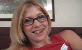 Cum Covered Glasses 448987 Petite Blonde Covers A Cock With Her Saliva
