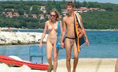 X Nudism Slim Teen With Perky Boobs Naked At A Nudist Beach
