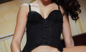 Met Art 462751 Met Art Estandae Elegantly Sexy Ardelia A In A Black Bustier Top And Matching Panty That Accentuates Her Dark Mane And Piercing Blue Eyes Ardelia A Arkisi Estandae
