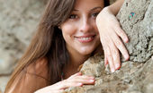 Met Art 463349 Met Art Rinute An Effortlessly Gorgeous Lorena B With A Cheerful Smile On Her Face As She Poses Against The Rugged Boulder, Her Long And Slender Body And Natural Beauty Standing Out. Lorena B Koenart Rinute
