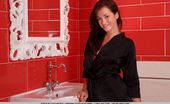 Met Art 463432 Met Art Stonam Tess B Naughtily Poses In Her Silky Black Robe Before Putting On A Bathroom Tease. Tess B Luca Helios Stonam
