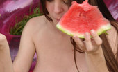 Nude Beach Dreams 469396 Pregnant Lady Poses With A Watermelon Then Slices It In Half And Has A Piece Of It Nude Beach Dreams
