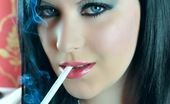Ms Inhale 470407 Smoking With Long Nails Sexy Smoking Girl With Very Long Fingernails Smokes A VS120 Cigarette Ms Inhale
