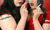 Ms Inhale 470429 Slutty Smoking PVC Nurses Slutty Smoking Fetish Teens In PVC Nurse Uniforms Both Smoke Cigarettes And Share Smoky Kisses Ms Inhale
