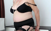 Stocking Aces 471767 Bernadette In Black Stockings With Metal Clips Stocking Aces
