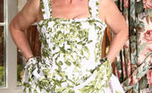 Stocking Aces 471784 Sue In A Flowery Dress And Tanned Stockings Stocking Aces
