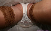Stocking Aces 471784 Sue In A Flowery Dress And Tanned Stockings Stocking Aces
