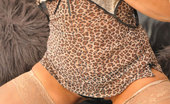 Stocking Aces 471795 Curvy Blonde Teases In Leopard Print Lingerie And Stockings Stocking Aces
