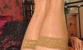 Stocking Aces 471800 Marlyn Shows Off Her Sexy Legs In Tan Stockings Stocking Aces
