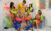 CFNM 18 472371 Sexy Dressed CFNM Chicks Undressing A Guy And Painting Him CFNM 18
