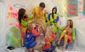 CFNM 18 472391 Five Girls Painting And Fucking A Naked Guy For CFNM Fun CFNM 18
