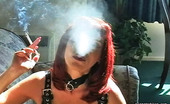 Pure Smoking 473796 Leather Clad Smoker0Red-Haired Vixen Rubee Smokes In A Sexy Leather Outfit Pure Smoking
