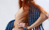 AV Erotica 475925 Kesy Beautiful Curly Redhead Kesy Posing In Blue Hat And Scarf AV Erotica
