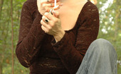 Smoking Mina 477941 Topless Smoker Drags Deeps In The Forest Smoking Mina
