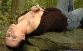 Smoking Mina 477941 Topless Smoker Drags Deeps In The Forest Smoking Mina
