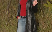 Smoking Mina 477962 IRL Smoking Babe Lights Up A Misty In A Long Leather Coat Smoking Mina
