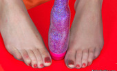 Nylon Feet Line 481823 Bonnie Cutie Rubbing Her Pantyhosed Feet Against Dildo While Warming Up Her Pussy Nylon Feet Line
