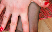 Nylon Feet Line 481861 Chloe Sexy Blondie Revealing Her Pedicured Toes Right Through Her Black Pantyhose Nylon Feet Line
