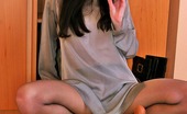 Nylon Feet Line 481929 Gertrude Lewd Gal In Smooth Hose Sniffing Her High Heel Shoes Before Doing Exercises Nylon Feet Line
