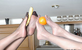 Nylon Feet Line 481981 Joanna & Em Sexy Chicks Savoring Luxury Hosiery Before Frenetic Toelicking In Kitchen Nylon Feet Line
