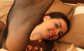 Nylon Feet Line 482420 Salome Vivacious Babe Fervently Biting Her Yummy Feet In Reinforced Toe Pantyhose Nylon Feet Line
