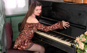 Nylon Feet Line 482445 Salome Stunning Hottie In Black Pantyhose Prefers Foot Games To Playing The Piano Nylon Feet Line
