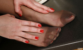 Nylon Feet Line 482631 Boroka Awesome Gal In Shiny Pantyhose Demonstrating Her Lovely Feet In The Kitchen Nylon Feet Line
