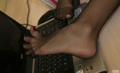 Nylon Feet Line 482634 Lara Lewd Secretary Dealing With Computer Just With The Help Of Her Nyloned Feet Nylon Feet Line
