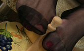Nylon Feet Line 482643 Iva Sultry Chick In Black Pantyhose Getting Down To Pleasure Giving Foot Games Nylon Feet Line
