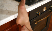 Nylon Feet Line 482662 Hellena Pantyhosed Cutie Takes Off Her High Heels For Some Foot Play In The Kitchen Nylon Feet Line
