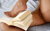 Nylon Feet Line 482741 Sinty Frisky Babe Flips Through Pages Of A Book With The Help Of Her Nyloned Feet Nylon Feet Line

