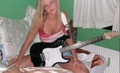 MY NN GF 482882 Hot Amateur Pics Of A Blonde Rockstar Cutie Posing With Her Guitar In Bed MY NN GF
