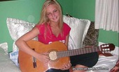 MY NN GF Hot Amateur Pics Of A Blonde Rockstar Cutie Posing With Her Guitar In Bed MY NN GF
