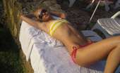 MY NN GF 482902 Gorgeous Blonde Teen Sunbathing At The Beach In Different Bikinis MY NN GF
