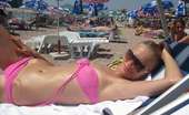 MY NN GF 482902 Gorgeous Blonde Teen Sunbathing At The Beach In Different Bikinis MY NN GF
