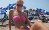 MY NN GF 482902 Gorgeous Blonde Teen Sunbathing At The Beach In Different Bikinis MY NN GF
