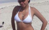 MY NN GF Curvy Amateur Babe Shows Off Tight Body In A White Bikini Outdoors MY NN GF
