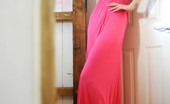 Girl Folio 484077 Danielle Danielle Poses And Strips Out Of Her Elegant Pink Evening Dress. Girl Folio
