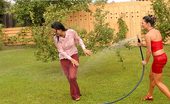 All Wam 486749 Two Hot Lesbian Babes Playing With A Garden Hose Outside All Wam
