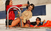All Wam 486777 Three Hot Fully Clothed Lesbian Babes Playing In The Pool All Wam
