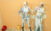 All Wam Naughty Hot Babes Getting Dirty In Bucket Of White Stuff All Wam
