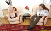 Love Nylons 492657 Sophia & Marcus Extremely Sexy Chick In White Patterned Stockings Giving Perfect Blowjob Love Nylons
