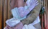 Love Nylons 492919 Denis & Rolf Gloved Lady In A Vintage Costume Dress And White Stockings Goes For A Score Love Nylons
