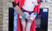 Love Nylons Betsey & Claudius Looking Like A Geisha Girl Strips Off Her Red Robe For Passionate Nylon Sex Love Nylons

