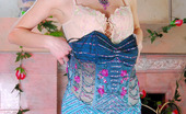 Lacy Nylons 493622 Marion Fiery Babe In The Evening Gown Changing Her Black Stockings For Grey Ones Lacy Nylons
