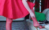 Lacy Nylons 493798 Rita Amazing Chick Making A Choice Of Her Black Nylons For Her Cocktail Dress Lacy Nylons
